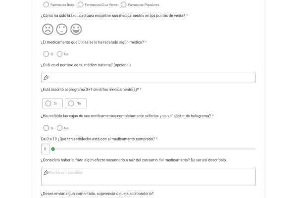 Formulario Medicamento / Laboratorio Farmacéutico