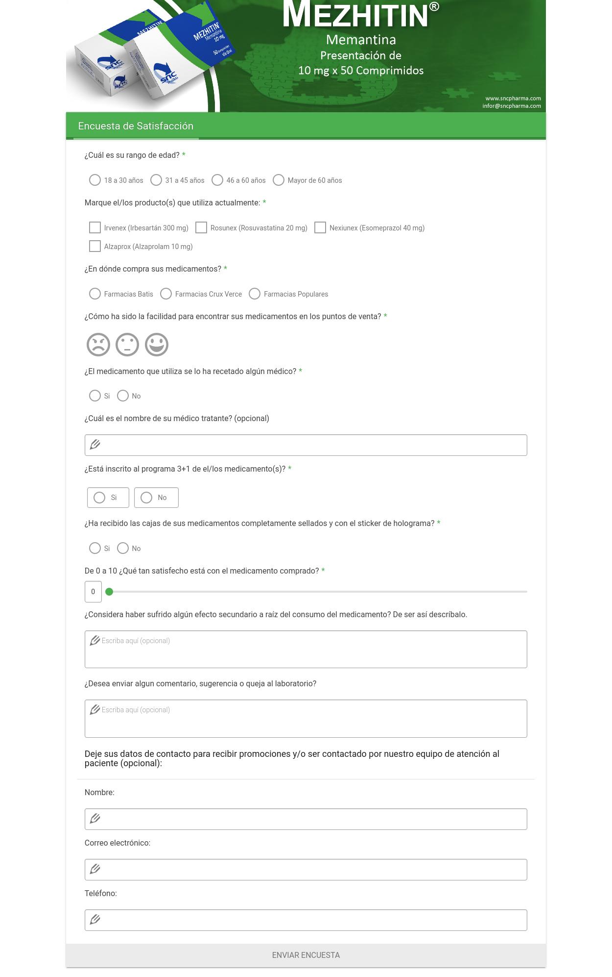 Formulario Medicamento / Laboratorio Farmacéutico